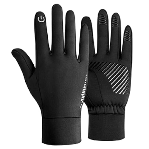 TRIWONDER Winter Warme Handschuhe, Touchscreen Winterhandschuhe Herren rutschfeste und Winddichte Fahrradhandschuhe Damen für Laufen Radfahren Wandern Skifahren (Schwarz, S) von TRIWONDER