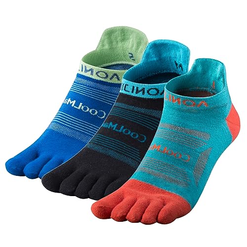TRIWONDER Zehensocken, Adult Socken, Atmungsaktiv Sportsocken für Laufen Joggen Fitness (Blau + Hellblau + Schwarz, M) von TRIWONDER