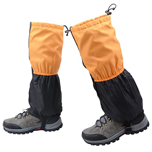 Triwonder Unisex Schnee Bein Gaiters Gamaschen wasserdicht Klettern Gamaschen Wandern Jagd Radsport Leggings Bezug (1 Paar) (Orange & Schwarz - Kind) von TRIWONDER