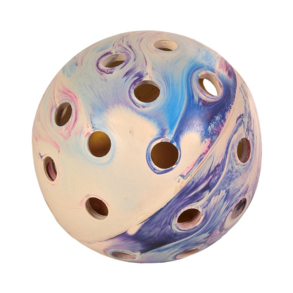 TRIXIE Spielknochen Lochball mit Ball, Naturgummi, Durchmesser: 7 cm von TRIXIE