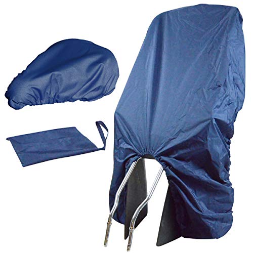 TROCKOLINO Set - Regenschutz für Fahrrad-Kindersitz und Sattel, dunkelblau von TROCKOLINO