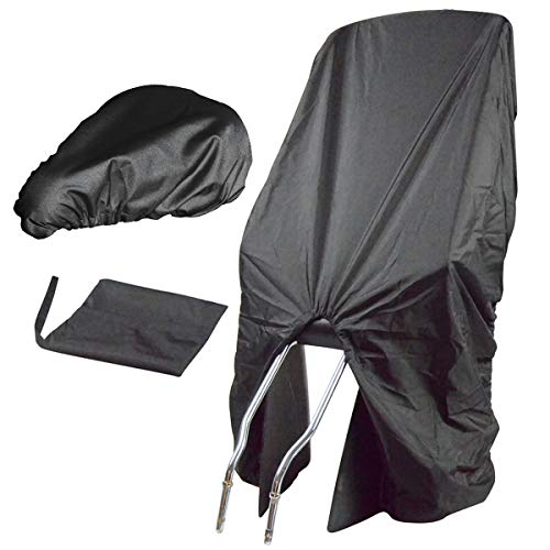 TROCKOLINO Set - Regenschutz für Fahrrad-Kindersitz und Sattel, schwarz von TROCKOLINO