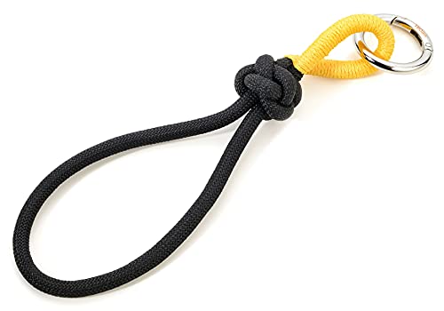 Troika Cordula Schlüsselband mit dekorativem Knoten aus Segelseil in der Farbe Schwarz-Gelb, KR20-06/YE von TROIKA