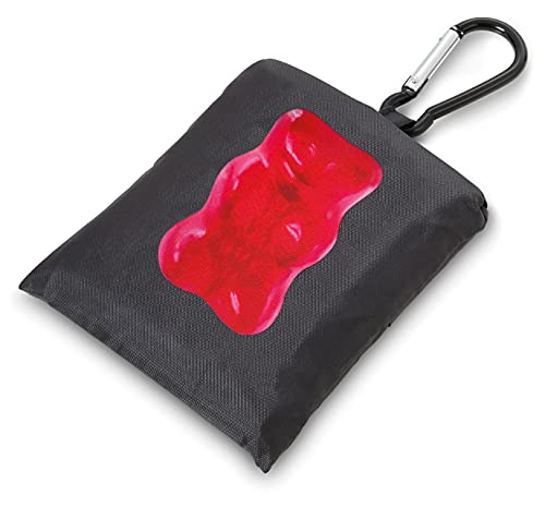 Troika Haribo Happy Shopping Bag Schlüsselanhänger mit Einkaufstasche aus Aluminium/rPET in der Farbe Schwarz-Rot, Maße: 49,5cm x 32cm x 0,3cm, HB-K08/BK, 10 kg von TROIKA