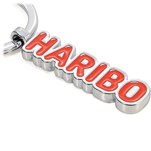 TROIKA Metall Schlüsselanhänger Schriftzug Haribo in der Farbe Rot, HB-K05/RD handlich von TROIKA