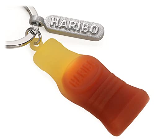Troika Schlüsselanhänger mit Haribo Happy-Cola Anhänger aus Metall und PVC in der Farbe Silber-Braun, HB-K07/BR von TROIKA