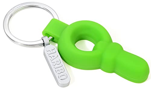 Troika Schlüsselanhänger mit Haribo Schnuller Anhänger aus Metall und PVC in der Farbe Silber-Grün, HB-K04/GR von TROIKA