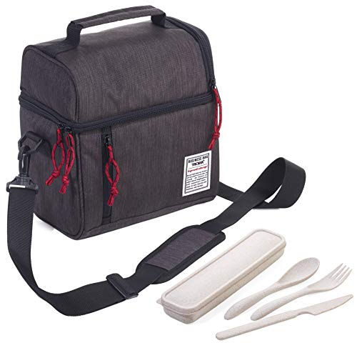 Troika Unisex – Erwachsene Business Lunch Cooler Isoliertasche, grau, 240 x 225 x 140 mm von TROIKA