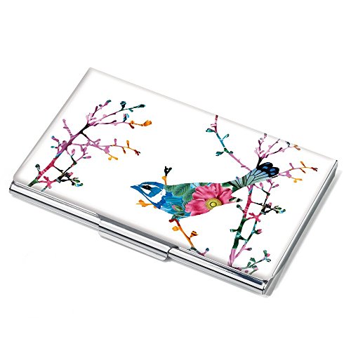 Troika Visitenkartenetui, Motiv: Birdie, flach, für ca.11 Karten, Metall, verchromt, glänzend, Mehrfarbig von TROIKA