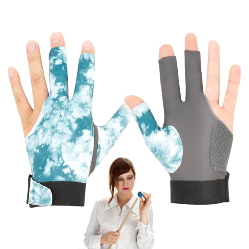 TROONZ Billard-Handschuhe,Billard-Pool-Handschuhe - 3-Finger-Billard-Poolcue-Handschuhe,rutschfest, einstellbare Dichtheit, hochelastisches Billardzubehör, passend für die rechte oder Linke Hand, von TROONZ