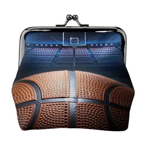 Basketball-Arena, Leder-Geldbörsen, Geldbörsen, Leder-Wechseltasche mit Kussverschluss-Schnalle von TRUIGYN