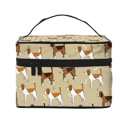 Cartoon-niedliches cleveres Beagle-Haustier, Make-up-Tasche, Kosmetiktasche, tragbare Reise-Kulturtasche, Federmäppchen von TRUIGYN
