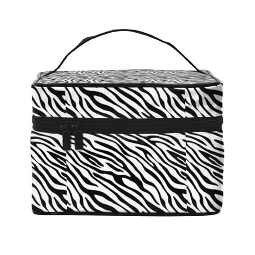 Einfaches Zebra, Make-up-Tasche, Kosmetiktasche, tragbare Reise-Kulturtasche, Federmäppchen von TRUIGYN