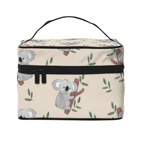 Niedliches Cartoon-Koalabär-Muster, Make-up-Tasche, Kosmetiktasche, tragbare Reise-Kulturtasche, Federmäppchen von TRUIGYN
