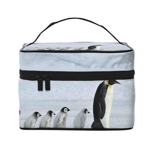 Pinguinfamilie, Make-up-Tasche, Kosmetiktasche, tragbare Reise-Kulturtasche, Federmäppchen von TRUIGYN