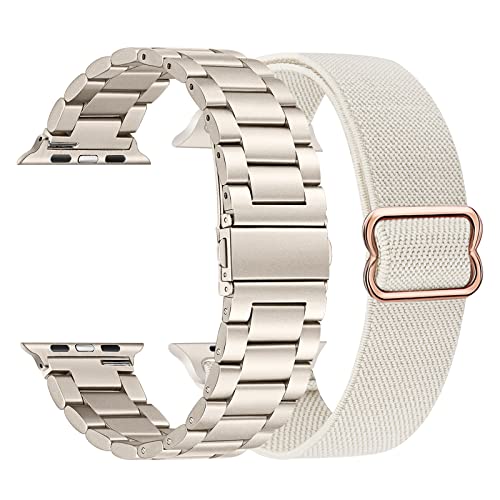 TRUMiRR Ersatz für Apple Watch 9 8 Armband 41mm Damen/Watch 7 41mm/Apple Watch SE(2.Generation) 40mm Armband, Mesh Gewebte Edelstahl Uhrenarmband Metall Armband für iWatch SE Series 9 8 7 6 5 4 3 2 1 von TRUMiRR