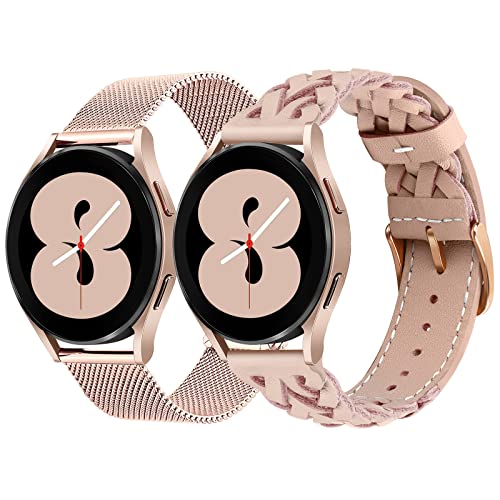 TRUMiRR Kompatibel mit Galaxy Watch 6 5 4 40mm 44mm/Galaxy Watch 4 Armband, 20mm Mesh Gewebte Edelstahl Uhrenarmband Metall Armband für Samsung Galaxy Watch 4 40mm von TRUMiRR