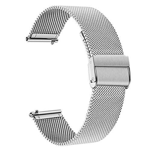 TRUMiRR Uhrenarmband Ersatz für Samsung Galaxy Watch 5 40mm 44mm/Galaxy Watch 4 40mm/Active/Active2 Armband, Mesh Gewebt Edelstahl 20mm Uhrenarmband Metall Schnellwechsel Armband von TRUMiRR