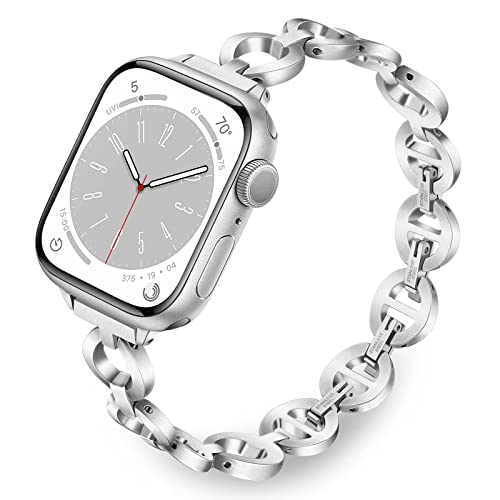 TRUMiRR Kompatibel mit Apple Watch 9 Armband 41mm 40mm 38mm für Damen/Herren, Mesh Gewebte Edelstahl Uhrenarmband Metall Armband für Apple Watch SE/iWatch Series 9 8 7 6 5 4 3 2 1, 41mm 40mm 38mm von TRUMiRR
