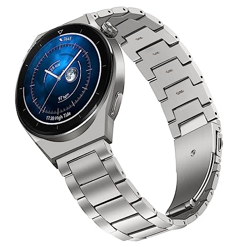 TRUMiRR Titan Armband Kompatibel mit Huawei Watch GT4 46mm/Huawei Watch GT 3 Pro 46mm/Watch Ultimate, 22mm Titan Uhrenarmband Metall Armband Ersatzband für Huawei Watch 4 Pro/GT 3 Pro 46mm/GT 3 46mm von TRUMiRR