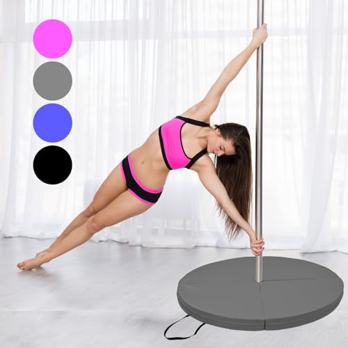Tanzstangenmatte Matte Tanzstange Ø 120cm 5 oder 10 cm dick Pole Dance Matte Polematte Stangentanz Sturzmatte Schutzmatte Fitnessmatte (Grau, 10 cm) von TRUTZHOLM
