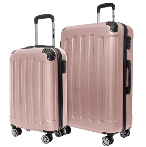 TRVLMORE Kofferset 2 Teilig Hartschale - Koffer & Trolleys Set - Koffer Set 2 - Reisekoffer Set 2 Teilig - Hartschalenkoffer Set 2 Teilig - 2 Teiliges Trolley Set - Koffer 2er Set - Rosa von TRVLMORE