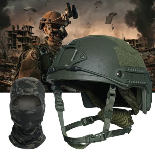 NIJ Level IIIA 3A Belüfteter Ballistischer Aramid-Helm, Belüfteter Kugelsicherer Helm Gegen .44Mag 9 Mm – Helme (Color : Fast-OD, Size : XL) von TS TAC-SKY