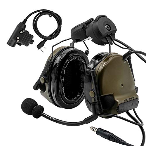 TAC-SKY COMTA III Helm Taktische Kopfhörer, Seitenschiene, Airsoft-Ohrenschützer mit PTT und Mikrofon für Outdoor-Sportarten von TS TAC-SKY