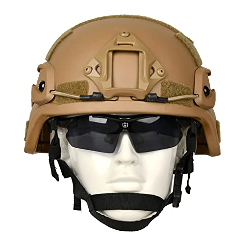 TS TAC-SKY Mich Kugelsicherer taktischer Helm Mich 2000 ballistischer Schutzhelm GA3 Level NIJ .44 Standard Geeignet für Training, Taktische Paintball Airsoft Spiele (Color : Mud) von TS TAC-SKY