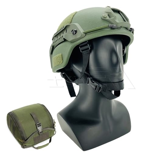 TS TAC-SKY Mit Helm-Aufbewahrungstasche Mich 2000 Aramid GA NIJ IIIA Ballistischer Outdoor-Helm Kevlars Fast Military Tactical Helm (Color : OD, Size : L) von TS TAC-SKY