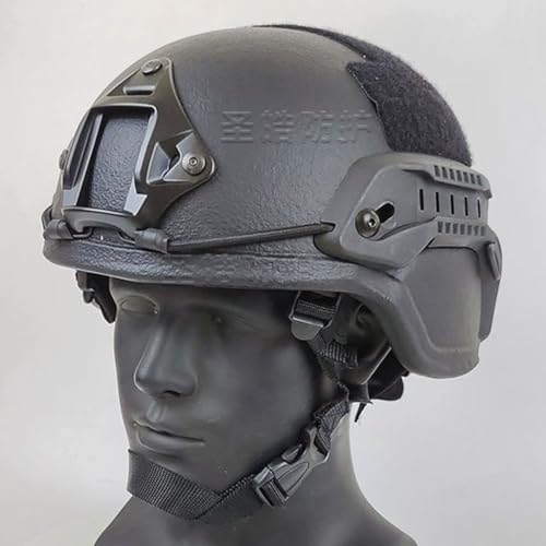 TS TAC-SKY NIJ IIIA Mich Fast Helm Ballistic ACH High Cut Taktischer Helm Kugelsichere Körperpanzerung PE Core Helm Schutzhelm (Color : Mich-BK, Size : L) von TS TAC-SKY