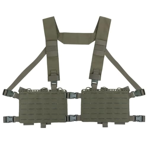 Taktische Brust Rig MOLLE System Modulare Quick Release Weste Fit Military Airsoft Magazin Tasche Outdoor Jagd Taille Tasche (Color : OD, Size : Adjustable) von TS TAC-SKY