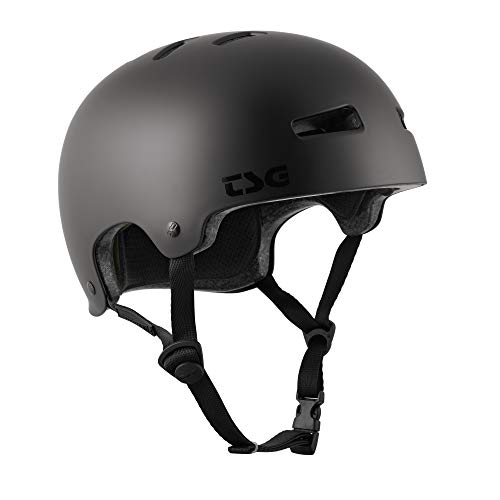 TSG Evolution Solid Color Helm Skate/Trott/Fahrradhelm, Satin Dark Black, XXL von TSG