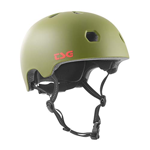 TSG Meta Solid Color Helm, Satin Olive, L/XL von TSG