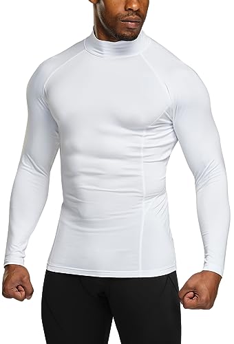 TSLA Thermale Kompressionsunterw채sche Wintergear Sport Langarm-Shirt mit Fleece-Futter f체r Herren, Yut56 1pack - White, XL von TSLA
