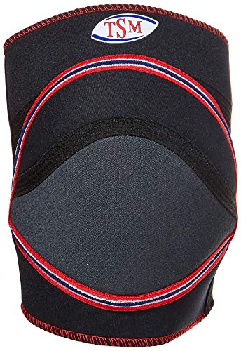 TSM Sportbandage Kniebandage mit Polster Pro Kurz, L, schwarz, XL von TSM