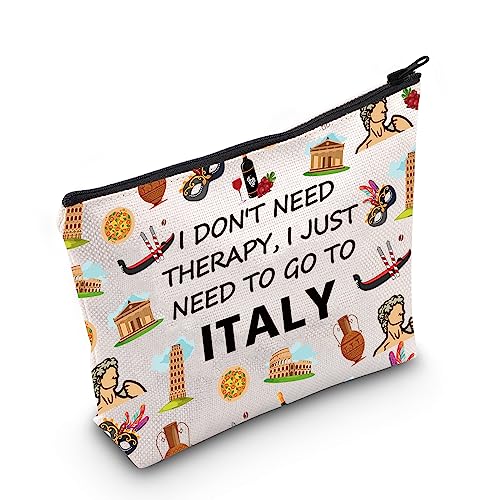 Italien Geschenk Italien Reise Make-up Tasche Italien Reise Kulturbeutel für Reisende Italienisch Urlaub Geschenk Italien Liebhaber Geschenk, Therapie Italien, Kosmetiktaschen von TSOTMO