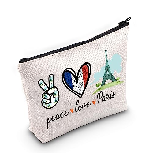 Paris Geschenk Paris Urlaub Kulturbeutel Paris Frankreich Geschenk Paris Souvenir Geschenk Frieden Liebe Paris Kosmetiktasche für Paris Liebhaber, U.peace Paris, Kosmetiktaschen von TSOTMO