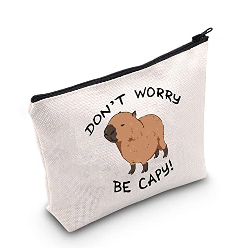 TSOTMO Capybaras Make-up-Tasche mit Tiermotiven, lustiges Geschenk mit Aufschrift "Don't Worry Be Capy", Be Capy, Kosmetiktaschen von TSOTMO