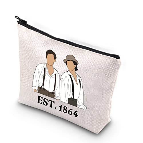 TSOTMO Salvatore Brothers Established 1864 Vampir-Fans Geschenk Stefan und Damon Zipper Pouch Make-up Tasche, Beige, Brother 1864 von TSOTMO