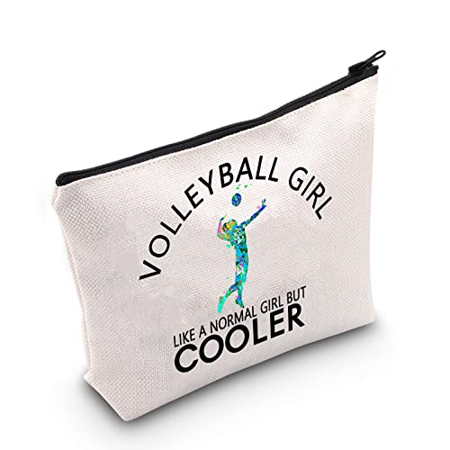 Volleyball-Tasche mit Reißverschluss, Volleyball-Geschenk, Volleyball-Mädchen wie ein normales Mädchen, aber kühlere Kosmetiktasche für Spieler, Teams, Frauen, Mädchen, U.Volleyball Girl, Modern von TSOTMO