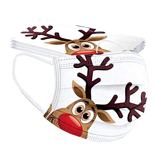 TT- 10pcs Erwachsene Mundschutz Masken ,Herren Damen 3-lagig Einweg-Masken mit Weihnachten Drucken Atmungsaktive Face Shields Nasenschutz Outdoor Halstuch Schlauchtuch (A) von TT-