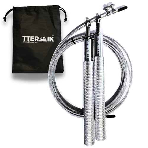 TTERMIK Crossfit-Springseil, leicht, ideal für Fitness und Boxen, verstellbar, geeignet für Erwachsene und Kinder, 3 m langes Seil für Doppelsprünge von TTERMIK