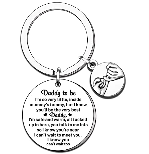 TTOVEN Daddy to Be Gifts Dad Gifts Dad Keyring Fahter's Day Gifts Birthday Gifts for Daddy to Be, Silber, Einheitsgröße von TTOVEN