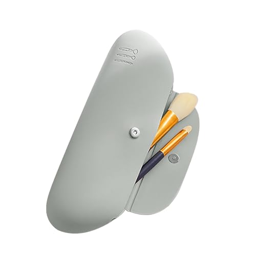 TUCANA Premium Reise-Make-up-Pinselhalter mit Magnetverschluss, organisieren und sichern Sie Ihre Pinsel unterwegs (grau) von TUCANA