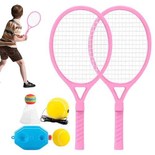 TUJOBA Tennistrainer für Kinder,Tennistrainer-Rebound-Ball | Interaktives Tennisschläger-Spielzeug mit Saitenball - Leichte Übungsausrüstung, Eltern-Kind-Aktivitäten für Anfänger, Kinder von TUJOBA