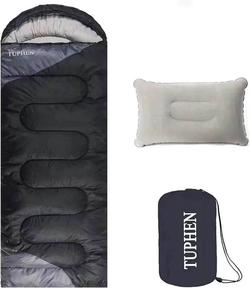 TUPHEN Schlafsack Camping-Schlafsack, Leicht, Wasserdicht, Kompakt 220*80 cm (1 tlg), Separater Fußreißverschluss, Komforttemperatur von 16°C bis 24°C von TUPHEN