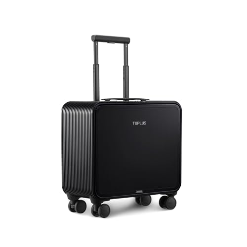 TUPLUS Koffer Aluminium Trolley Rollkoffer mit 4 Rollen Reisekoffer Handgepäck Hartschalenkoffer mit TSA Schloss, Sofortige Serie, 48 x 42 x 20.8 cm/ 30L,SCHWARZ von TUPLUS