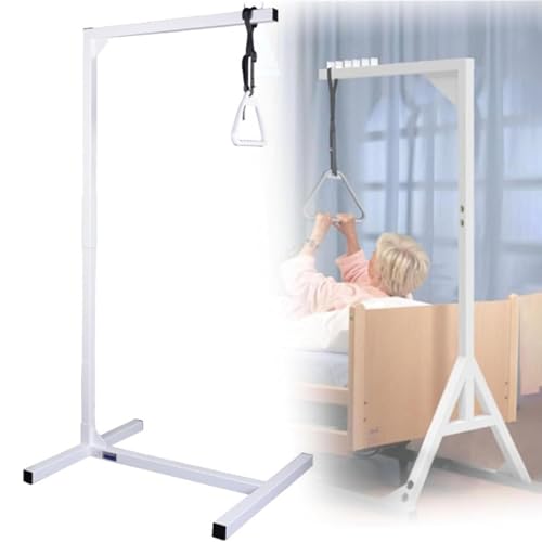 TUPOSTAR Stehbett Trapez, Steh Trapezstange, HöHenverstellbar, Stehbett Trapez, Bettlift, Transferschiene FüR Senioren,Weiß von TUPOSTAR
