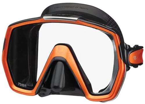 TUSA Freedom HD - Tauchmaske mit großem Sichtfeld, Farbe:schwarz/orange von TUSA